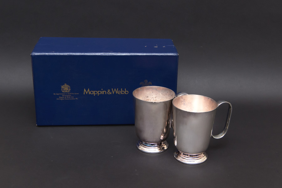 購入激安IZ49065F★Mappin & Webb スティラップカップ トナカイ 食器 酒器 コップ 装飾 コレクション マッピンブラザーズ 銀食器 英国王室御用達 その他